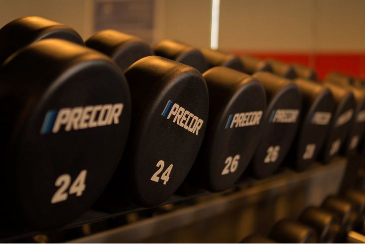 row of weights